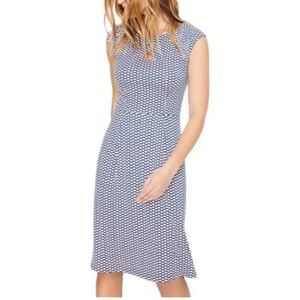 Boden Marina short sleeve jersey cyan flower dress